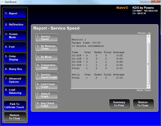 kds report
