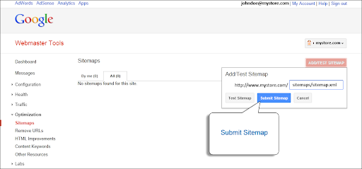setting up a sitemap