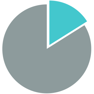 18% pie graph