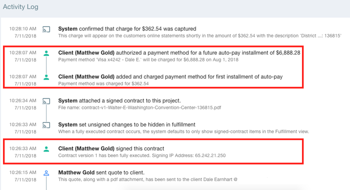 Accountability log feature in Goodshuffle Pro, event rental software.