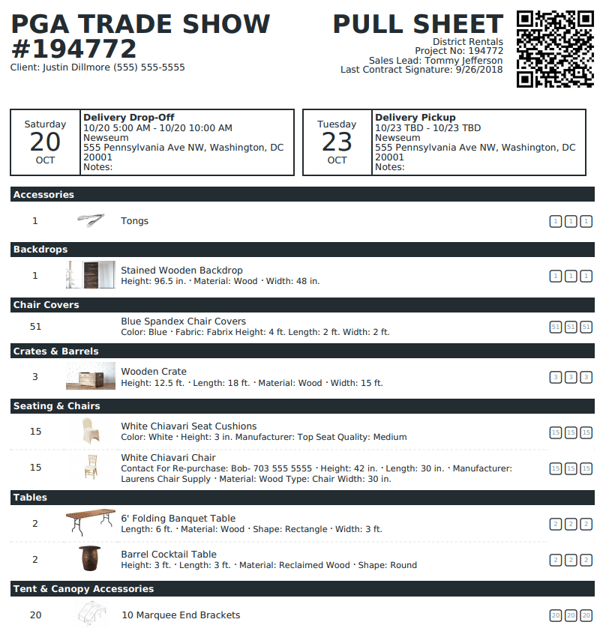 Goodshuffle Pro. Pull Sheet. Inventory Management.