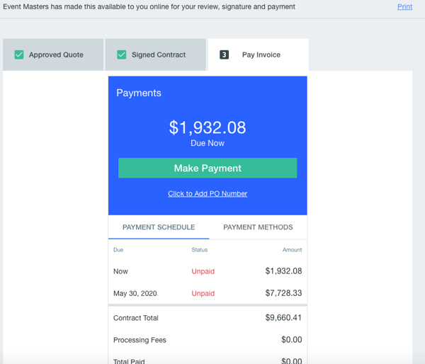Screenshot of Goodshuffle Pro invoicing and quote system. Digital transactions are key.