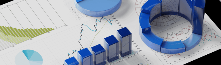 gráficos ilustrando a gestão financeira de negócios