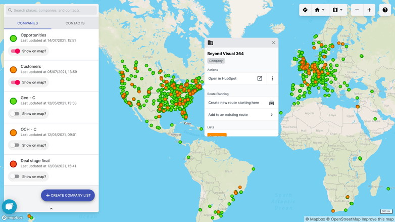 See where your customers and prospects are located