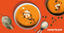 Smartum lounasetu tomaattinen keitto oranssilla taustalla