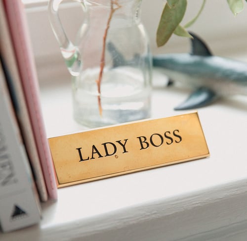 lady boss plaque on desk