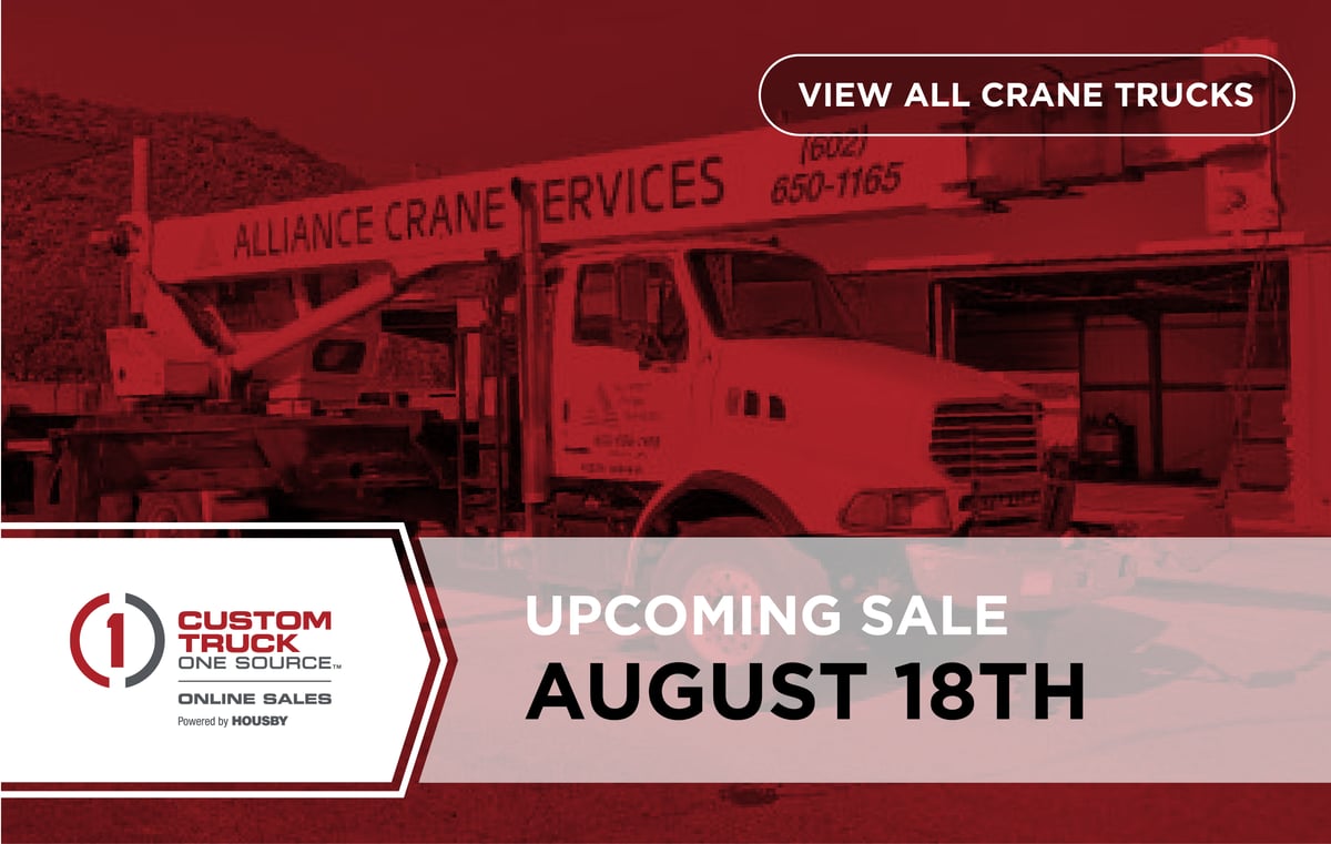 Upcoming Custom Truck One Source Online Sale - August 18th | View All Crane Trucks