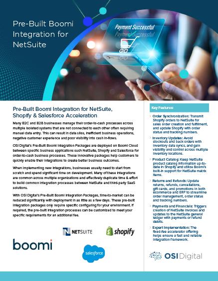 Data Sheet: Pre-Built Boomi Integration for NetSuite