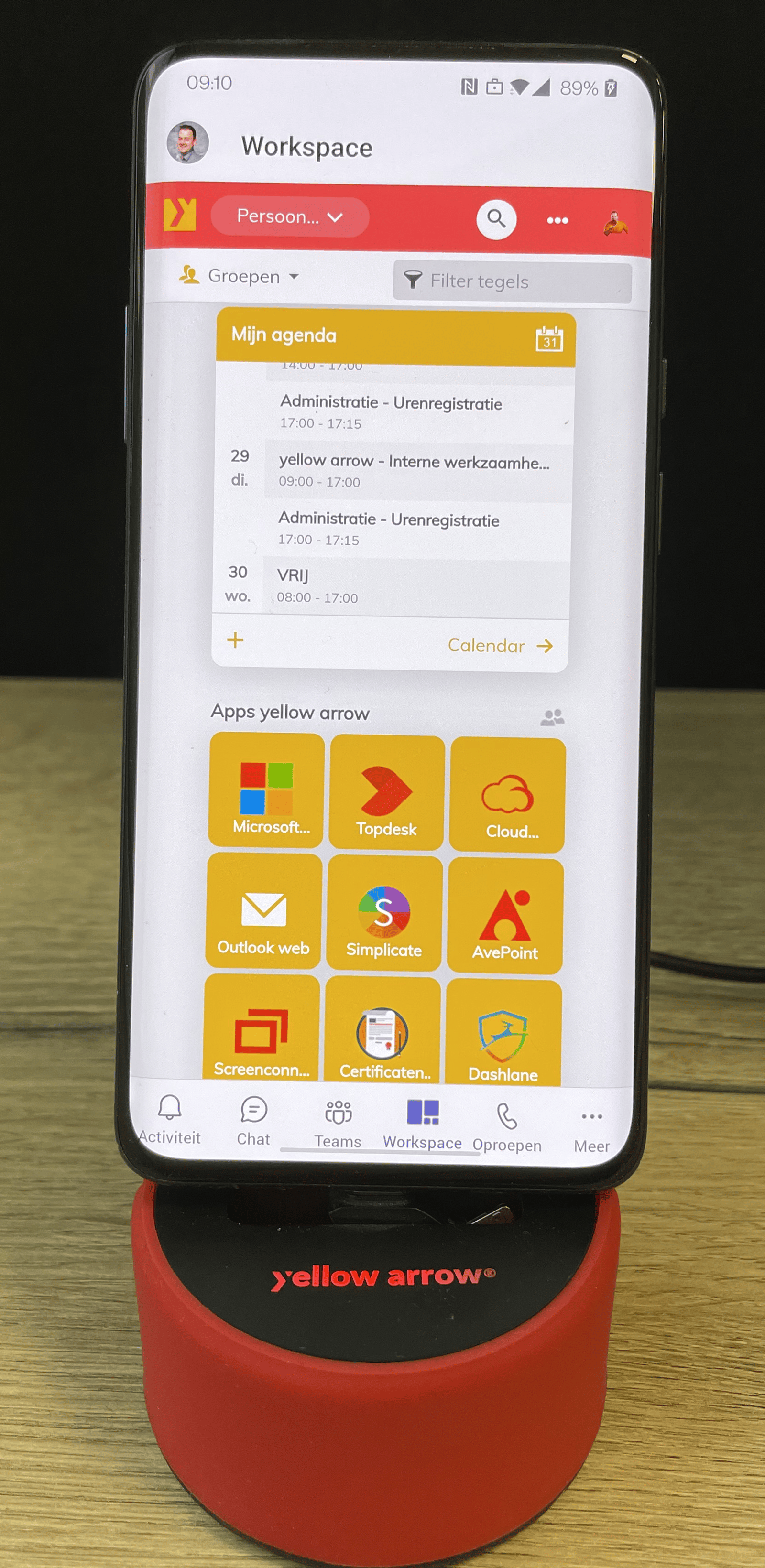 Workspace 365 in Teams op je smartphone