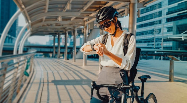¡En bicicleta proteges tu salud mientras vas a tu lugar de trabajo!