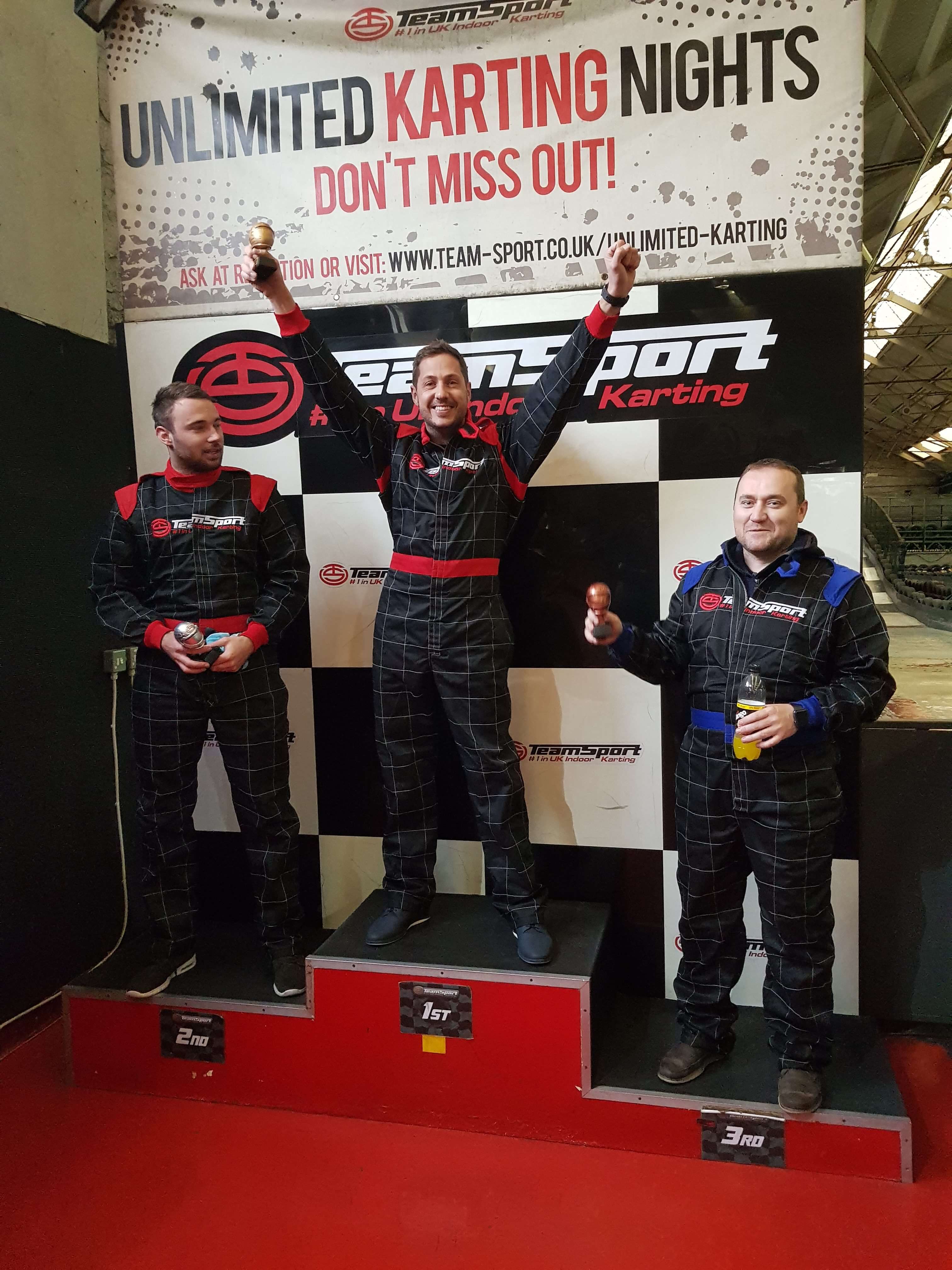 Richard winning Go Karting