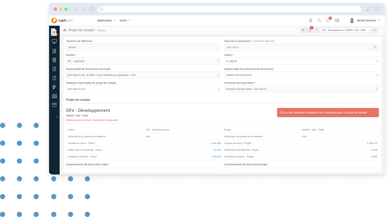 Gestion de comptes clients et facturation