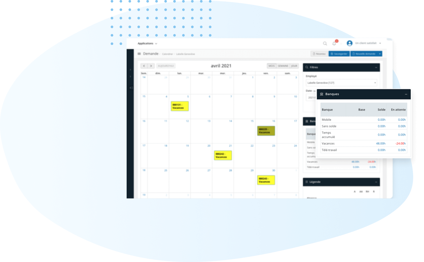 Gestion des présences au travail - calendrier-WEB2
