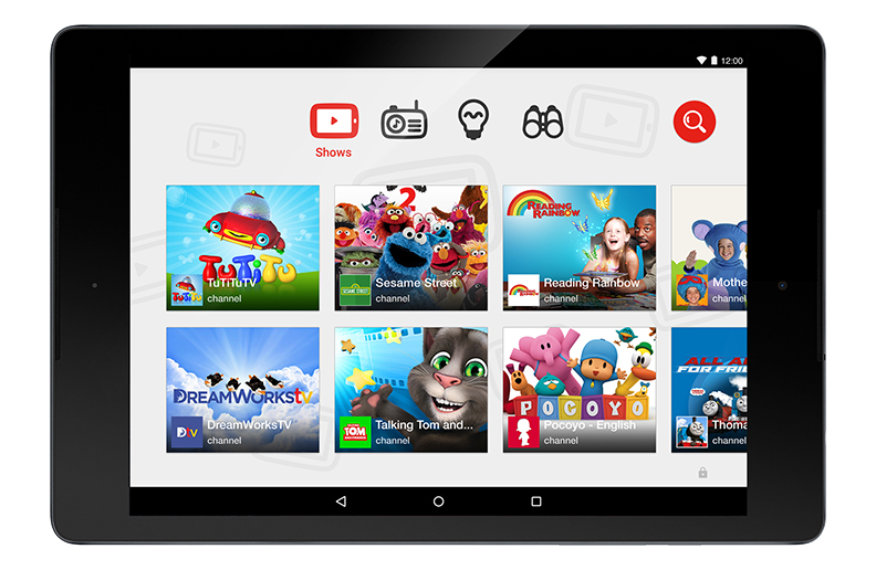 Youtube Kids App displayed on a mobile device.