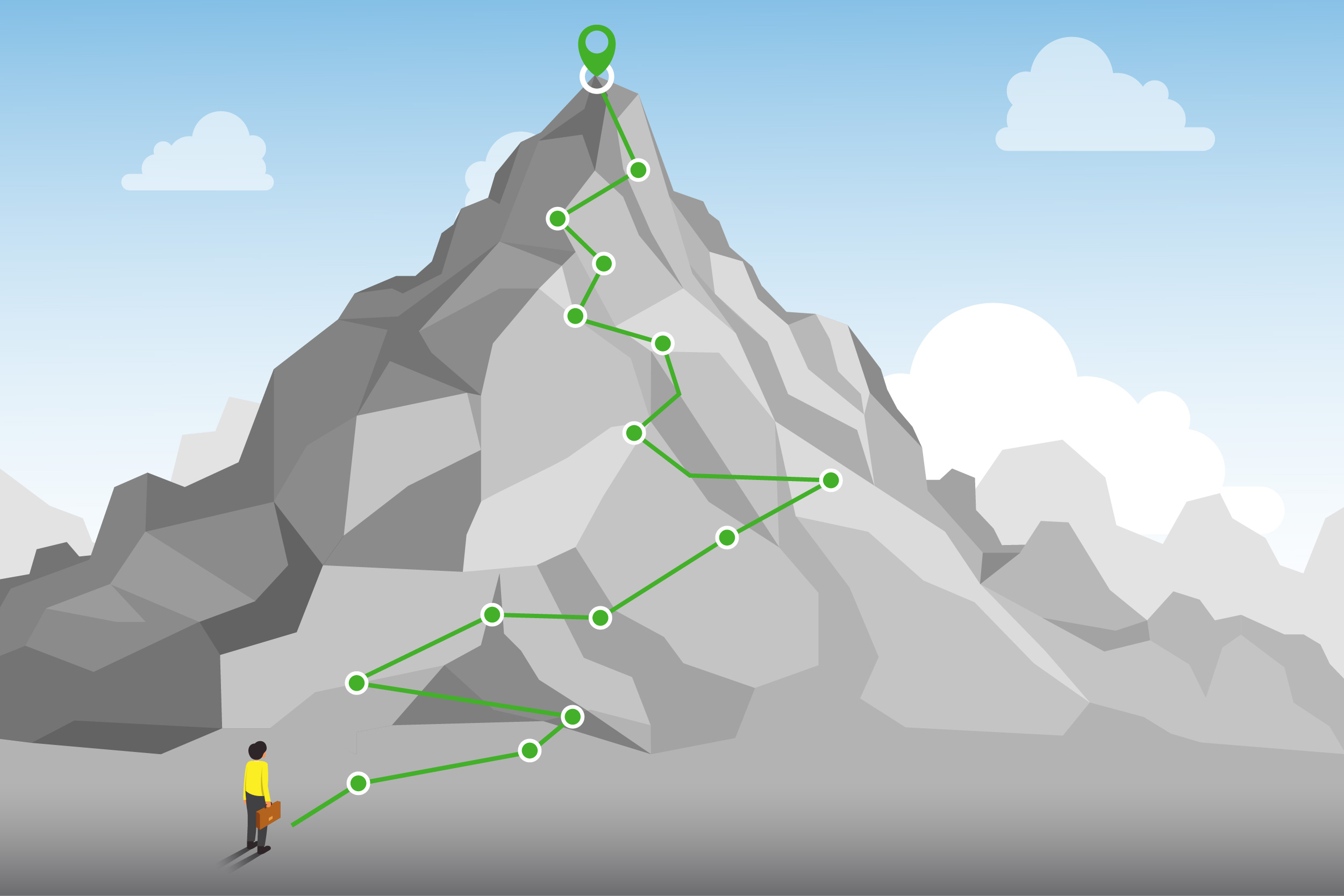 new hire career path up the mountain of success
