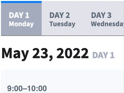 Create a Multi-day or Multi-track Agenda