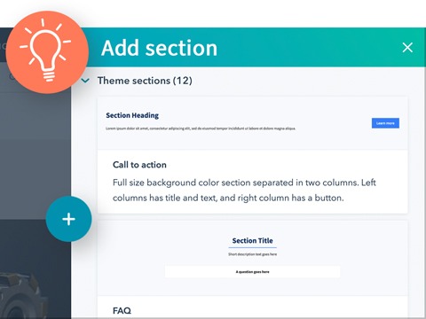 Build a custom page layout using reusable sections
