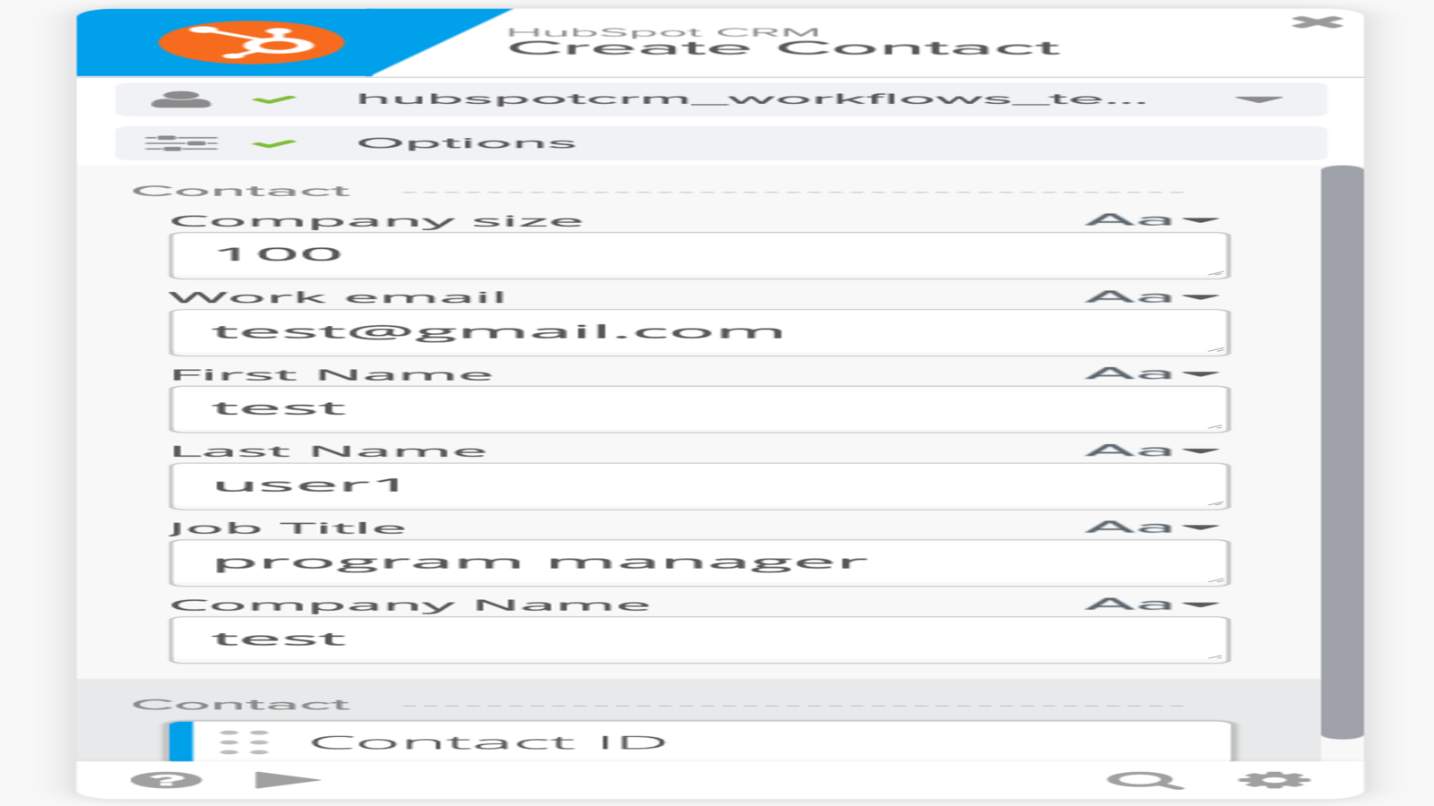 Create a record for customer contact