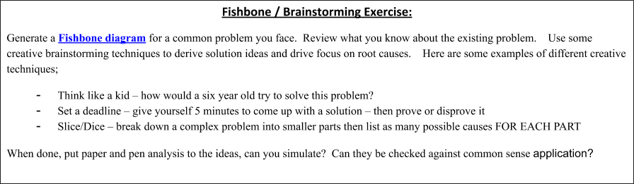 Fishbone/Brainstorming Exercise