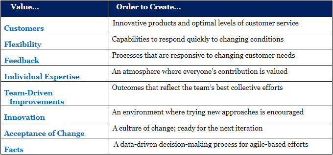 Agile based values