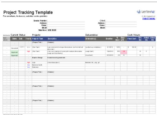 project tracking template