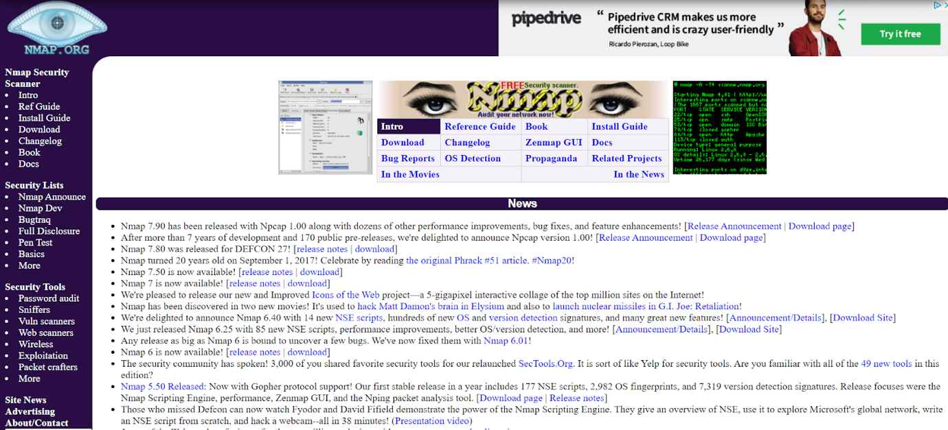 NMAP - Used for Network discovery and vulnerability scanning