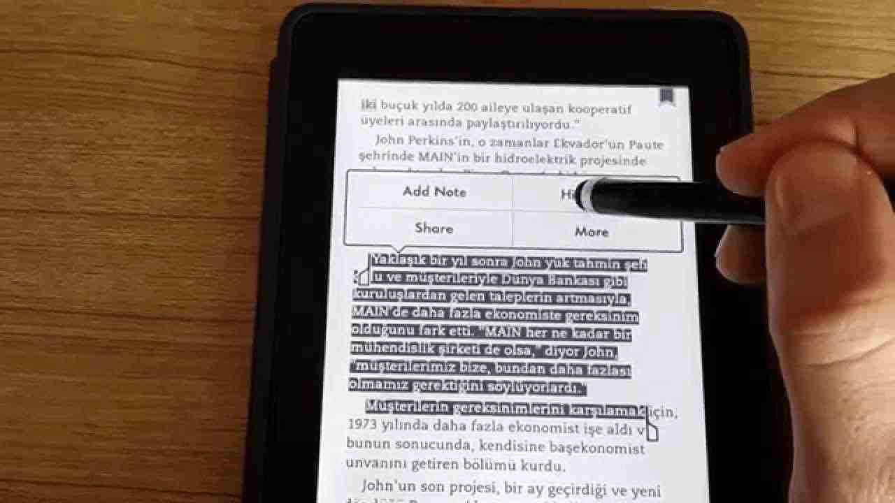 taking notes on amazon kindle