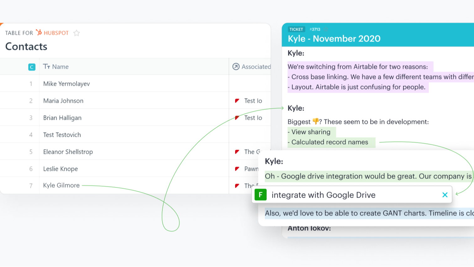 Connect Companies and Contacts to real work