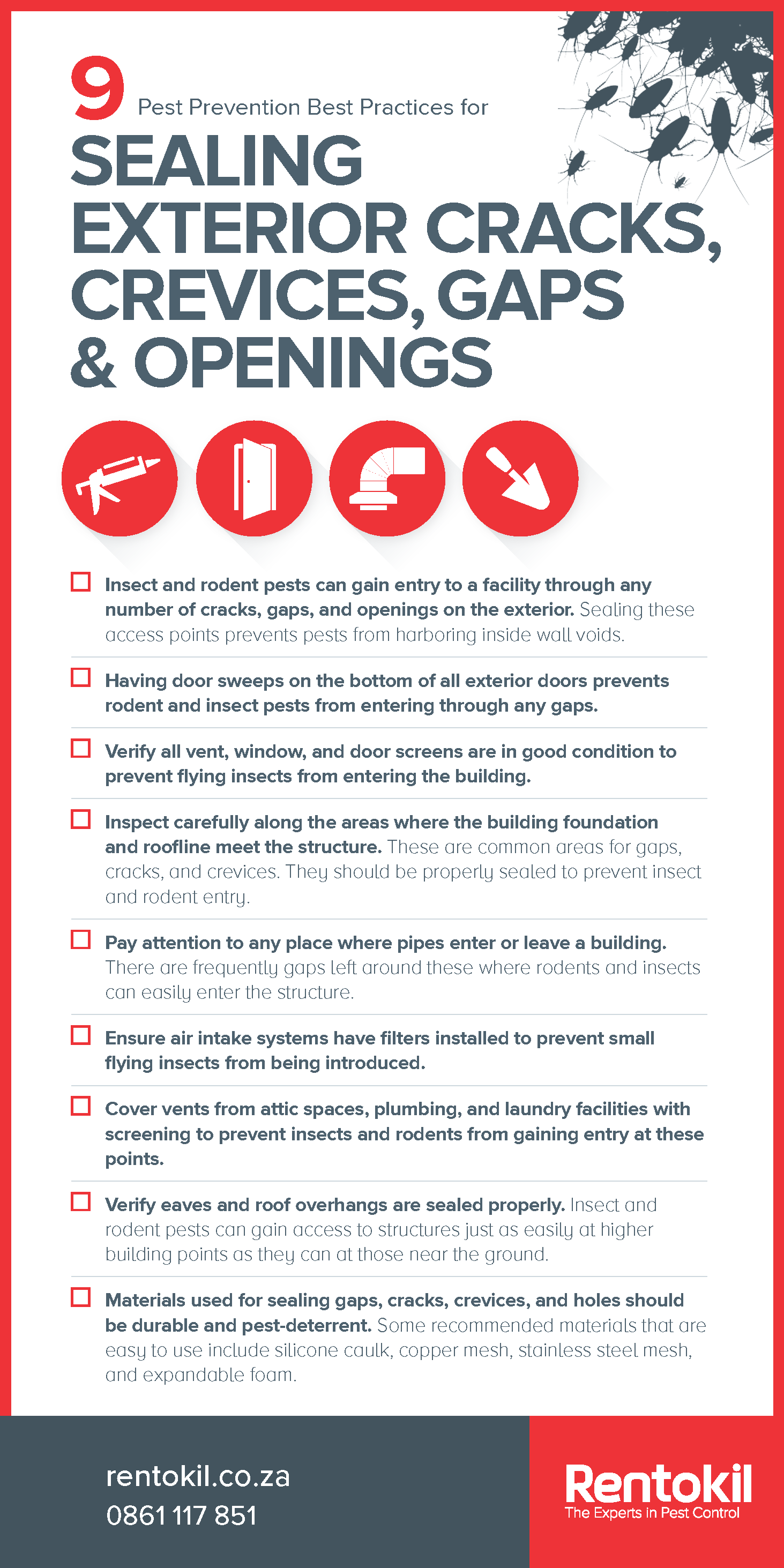 9 of the most important pest prevention best practice tips related to proofing in your building