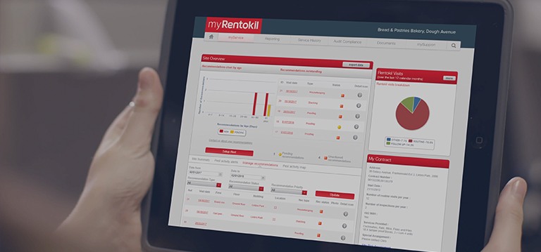 online pest control management with myRentokil real-time online pest auditing system