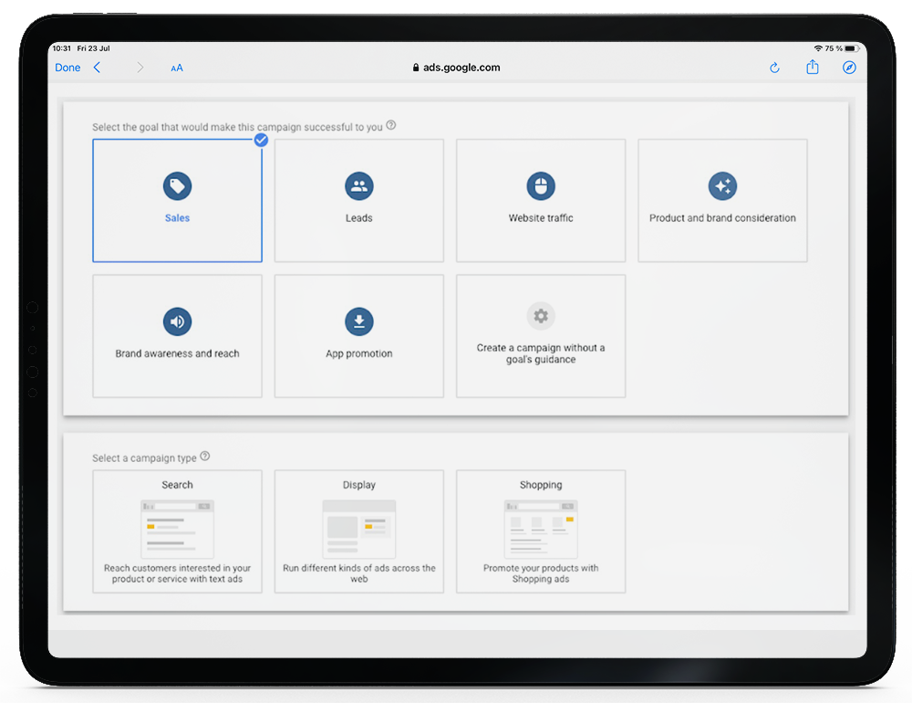 google-ads-campaign-option