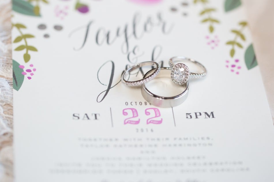 Wedding rings and invitations to photograph
