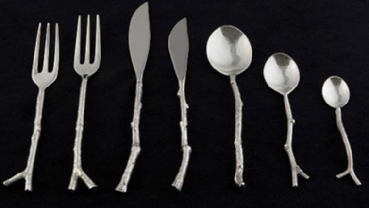 Twig Flatware. Outdoorsy Wedding. Dinner Reception