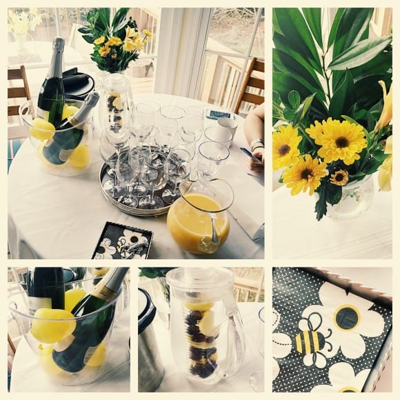 Bee-themed bridal shower decor