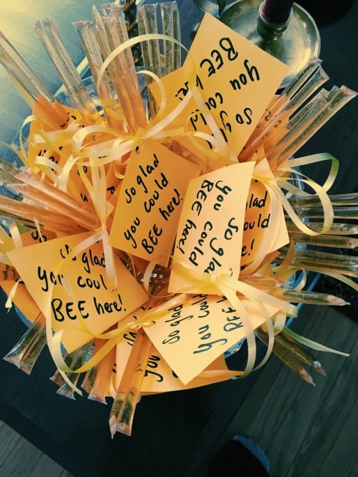 Bee-themed bridal shower cute party favors for guests