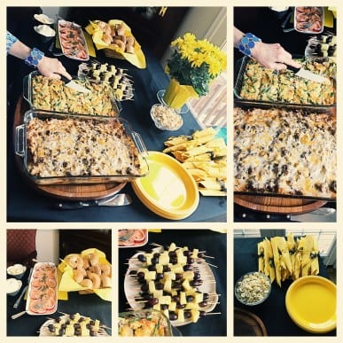 Bee-themed bridal shower food and drink