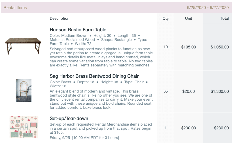 Revenue reporting in Goodshuffle Pro, event rental software