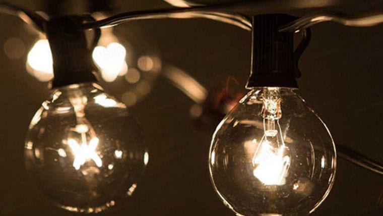 bistro lights at an outdoor bbq event