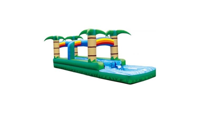 Tropical themed slip and slide for a fun outdoor event