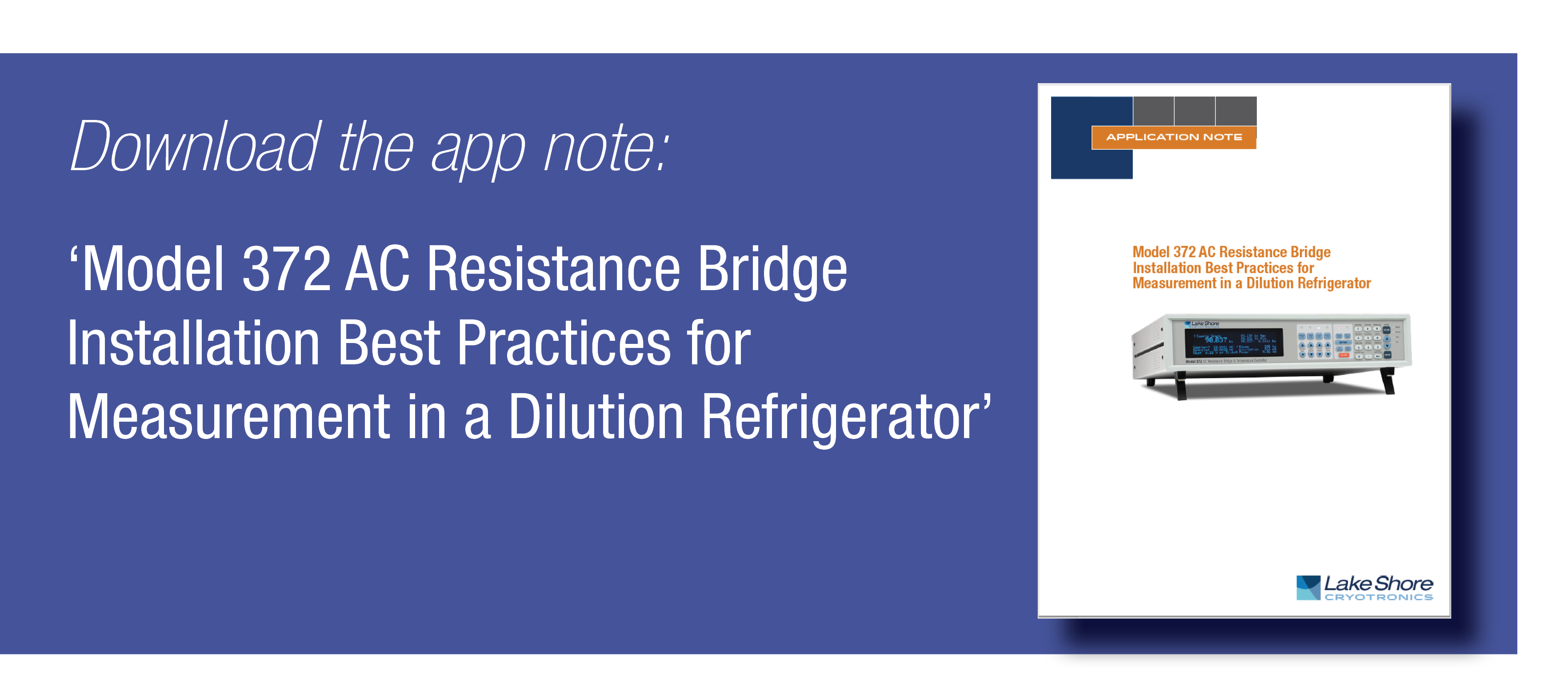 Model 372 Dilution Refrigerator Application Note