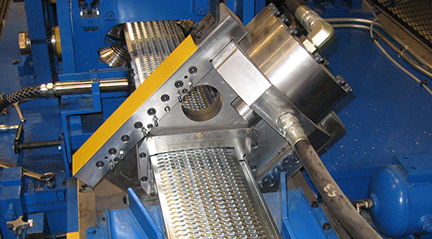 Bradbury rollformer for grain bin floor production