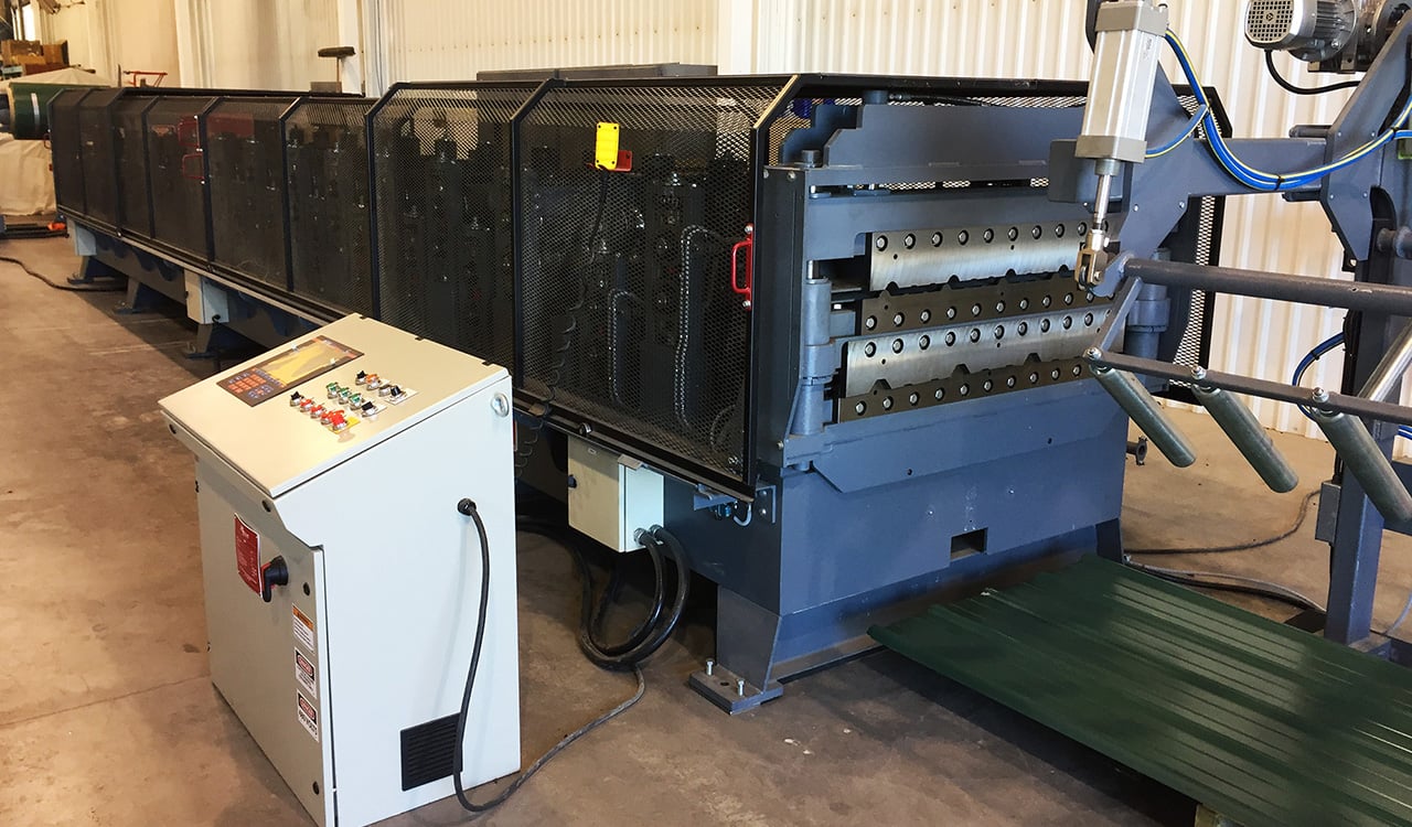 Hayes Post cut panel rollforming line