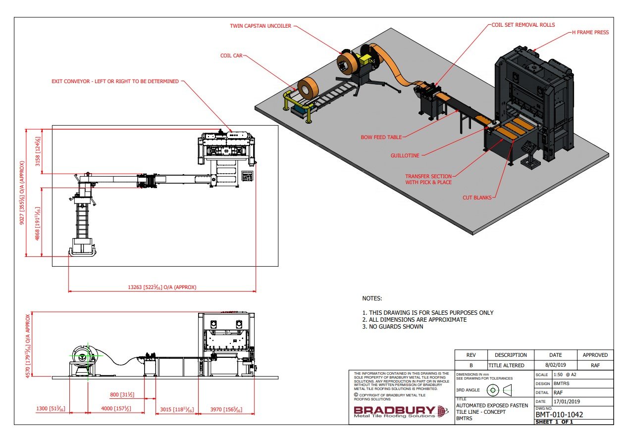 High Speed Production Line Drawing
