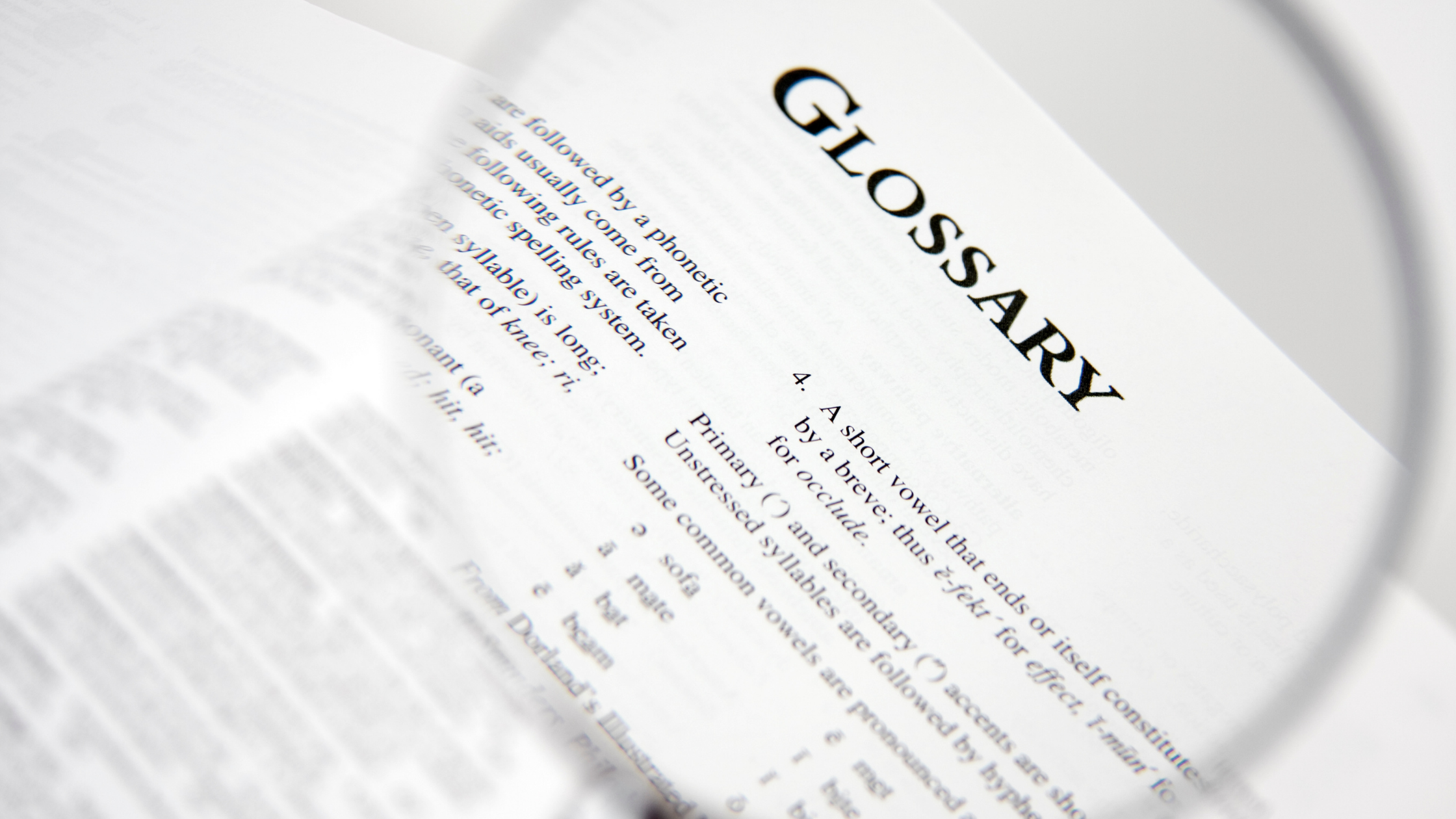 glossary page for kids