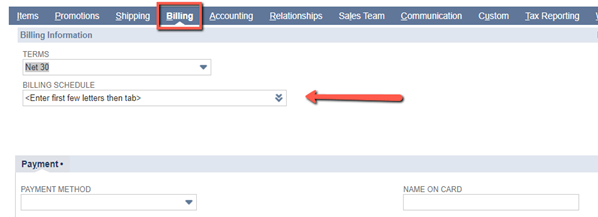 NS Billing Schedule 1
