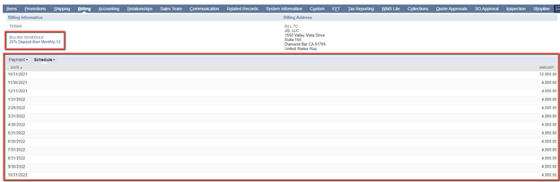NS Billing Schedule 3
