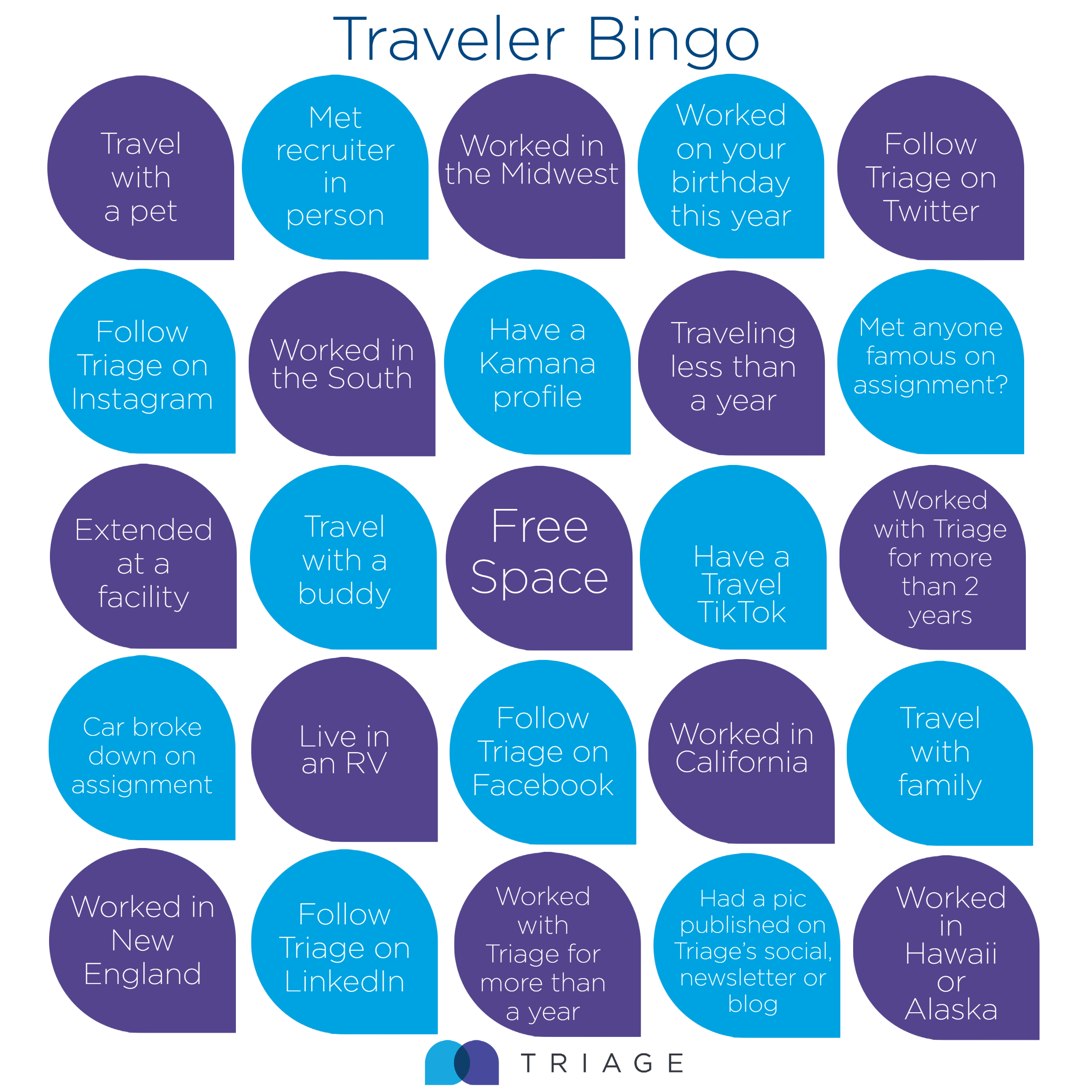 Triage Traveler Bingo