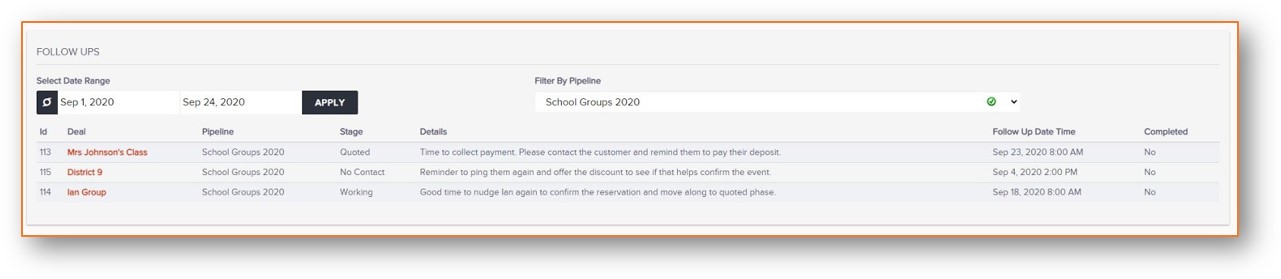crm follow up visual