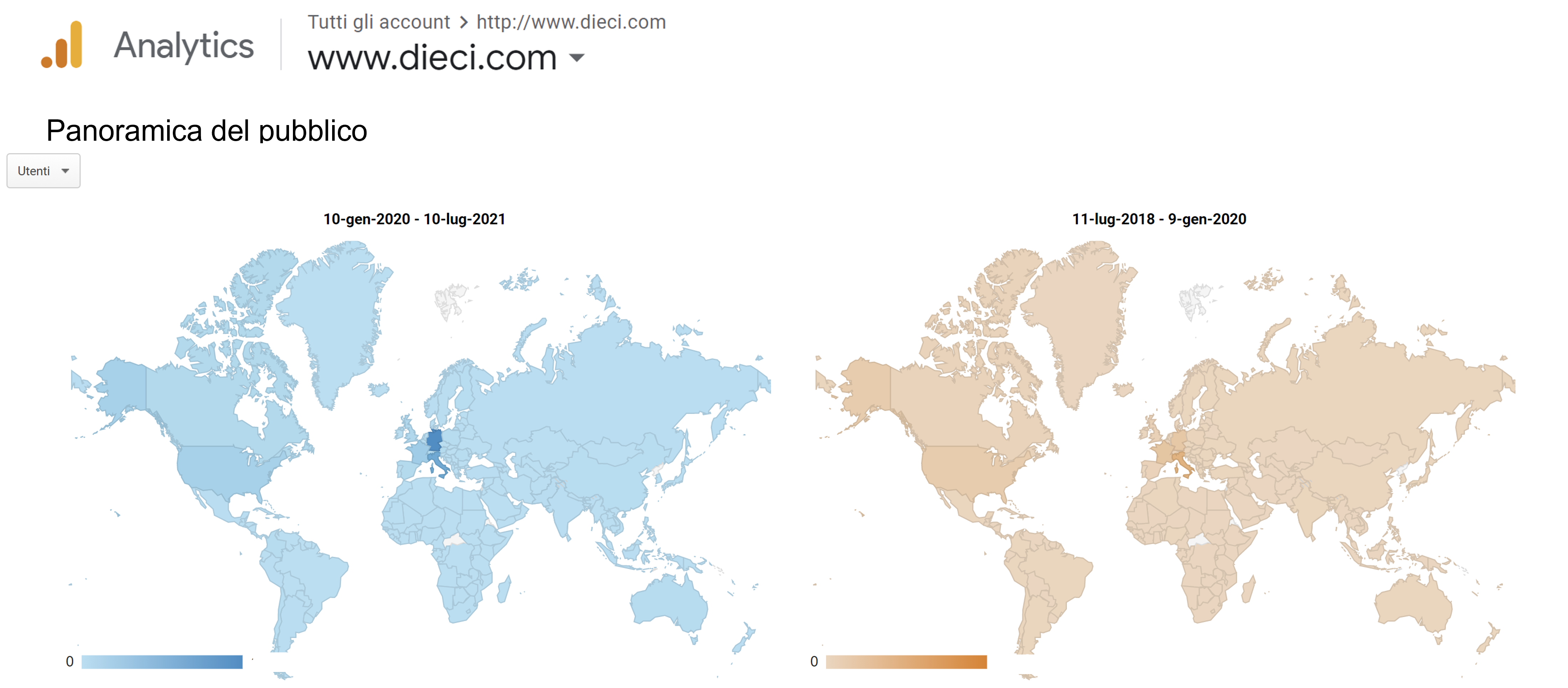 Sito DIECI utenti paesi