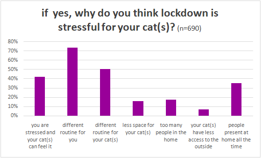chart showing what people believed stressed their cat